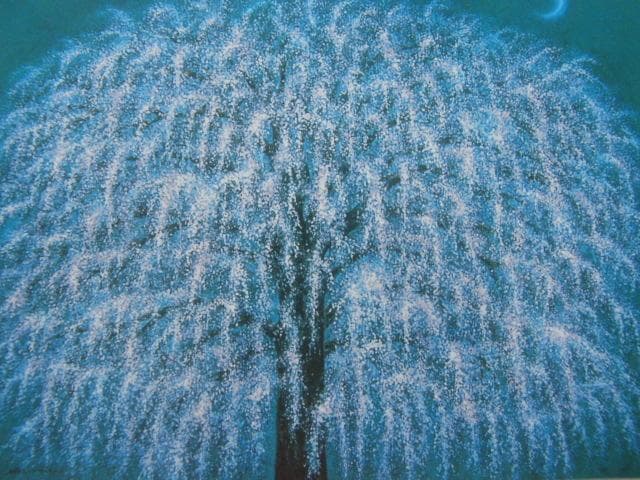 仲村寛、【四季四題の内「春」】、希少な額装用画集より、美品、新品額装付