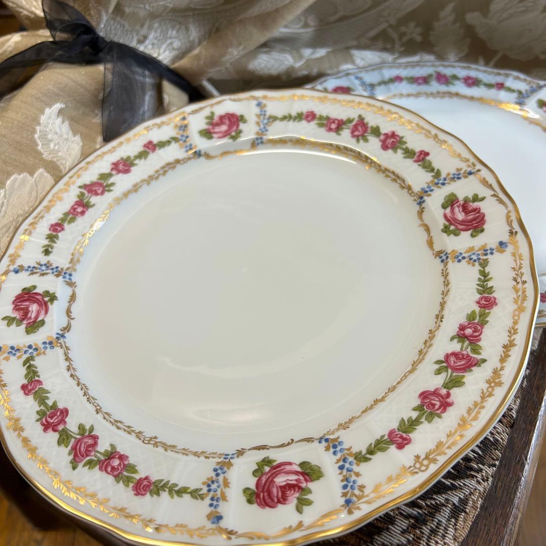 フランス製　Limoges ROSE DE LIMOGESディナープレート ペア