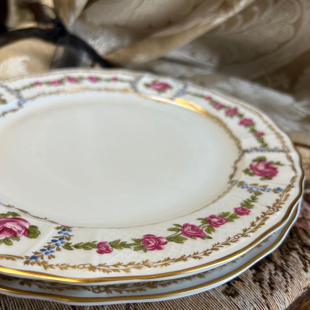 フランス製　Limoges ROSE DE LIMOGESディナープレート ペア