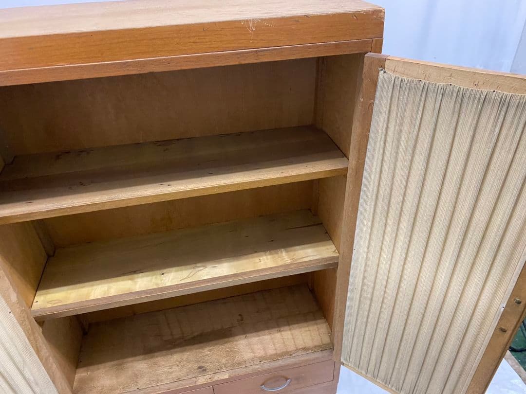 昭和レトロ 天童木工 木製キャビネット 食器棚 サイドボード 古家具 収納棚