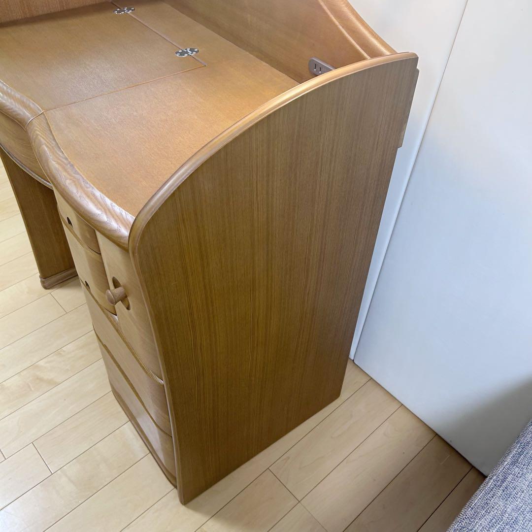 大塚家具　タモ材　デスクドレッサー　天然木　アンティークテーブルランプ　極美品
