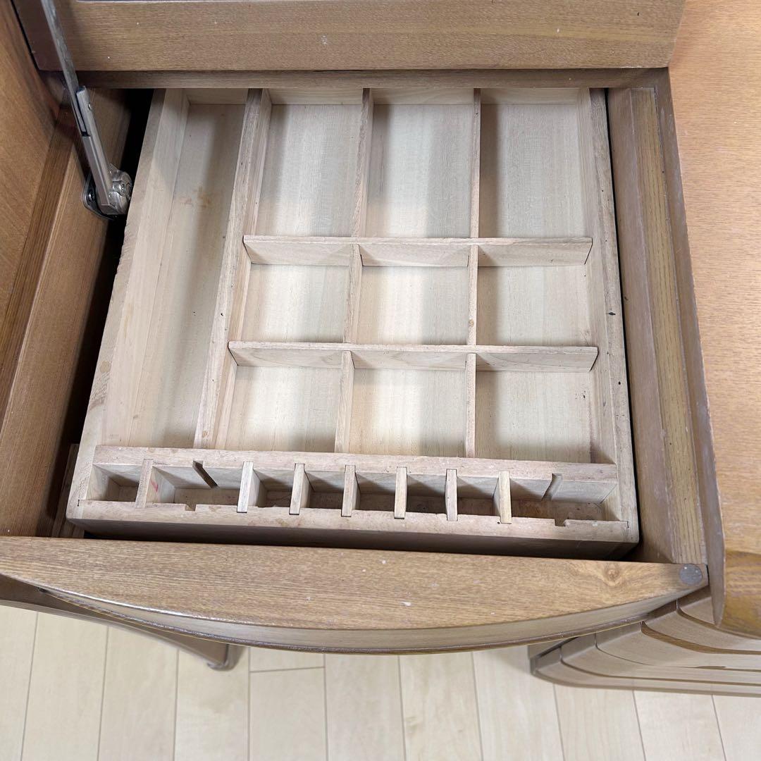 大塚家具　タモ材　デスクドレッサー　天然木　アンティークテーブルランプ　極美品