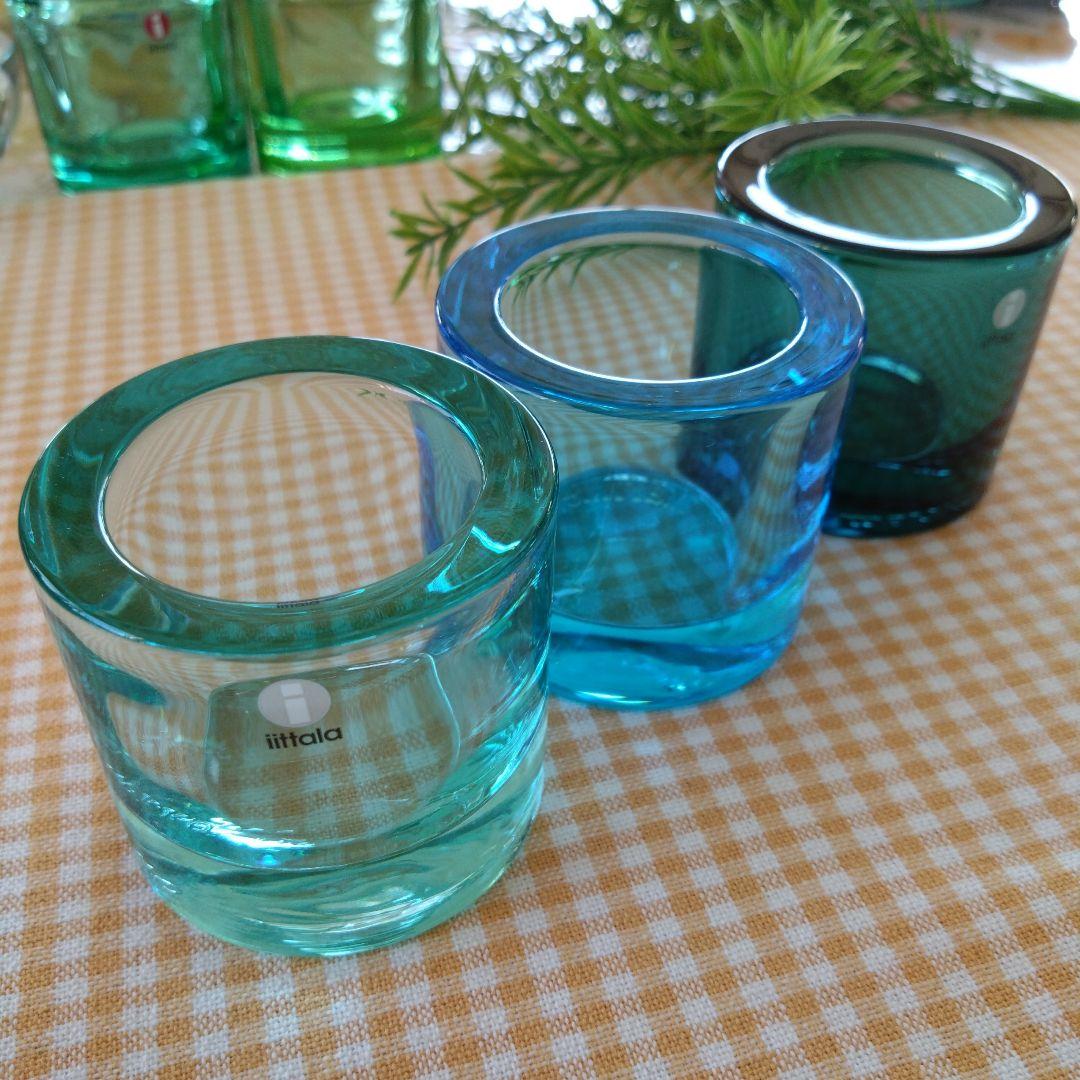 iittala kivi キャンドルホルダー グリーン系ブルー系 5個セット
