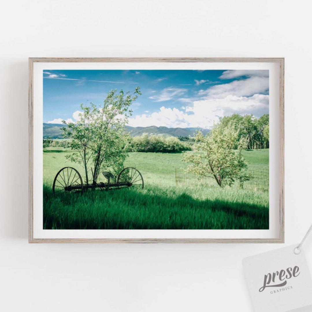 ニトリA1サイズポスターフレーム マット付N3 ライトブラウン ポスター付き