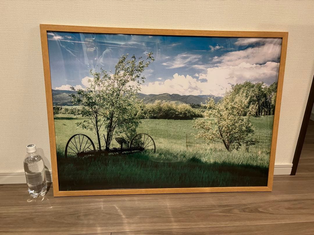 ニトリA1サイズポスターフレーム マット付N3 ライトブラウン ポスター付き