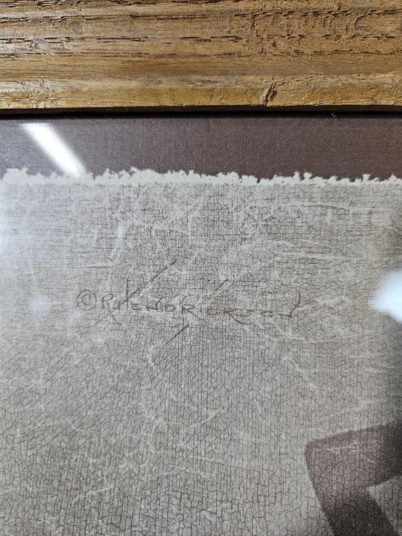 Vtg R Hendrickson 裸婦 ヌード プリント 木製額装 アート