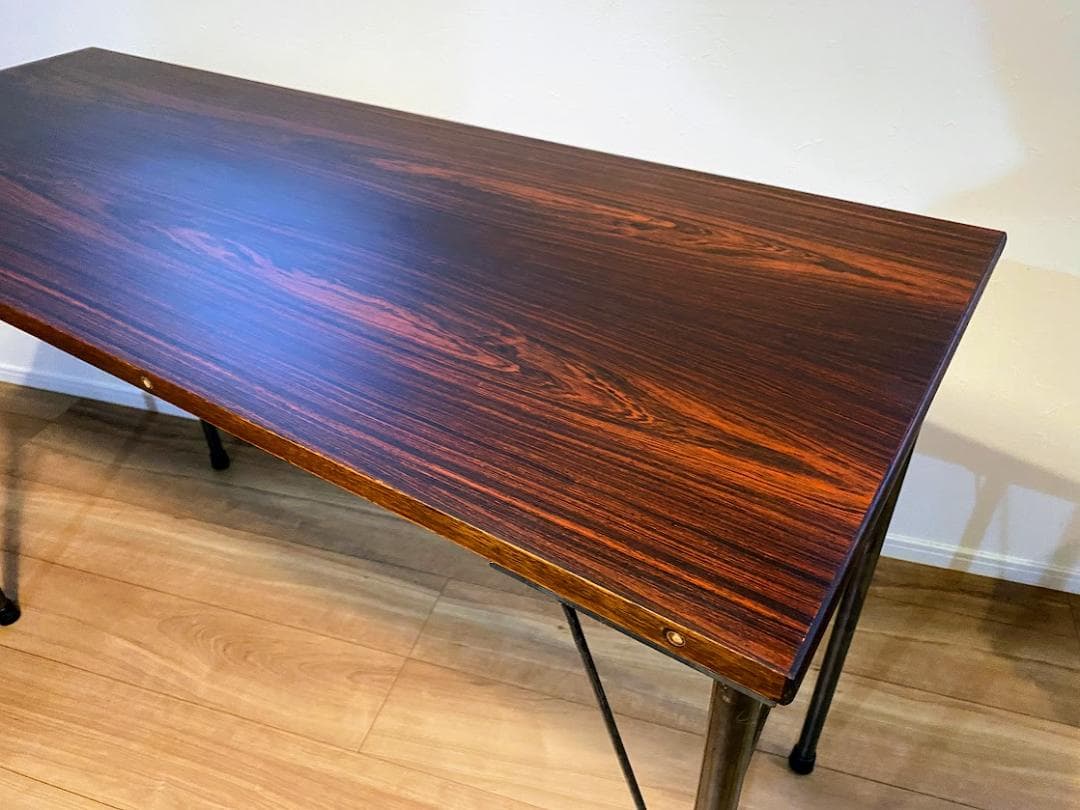 1960s デンマーク製 デスクテーブル 作業台 カスタムアイアンレッグ 仕上済