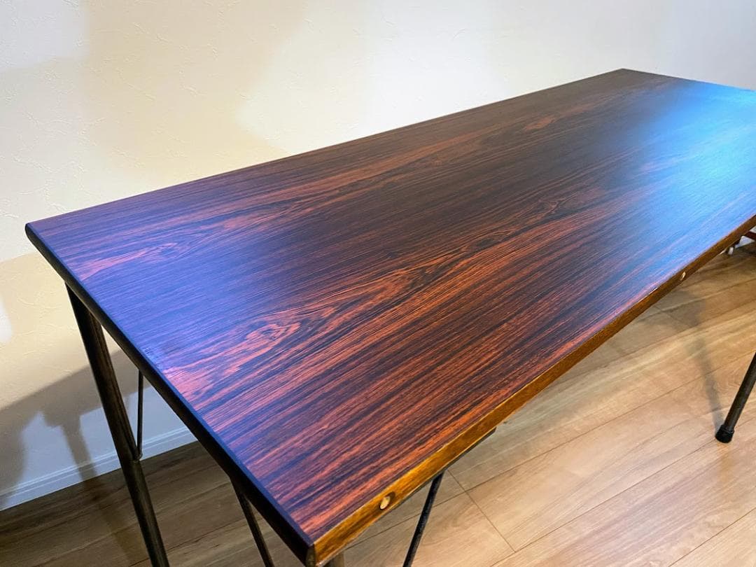 1960s デンマーク製 デスクテーブル 作業台 カスタムアイアンレッグ 仕上済