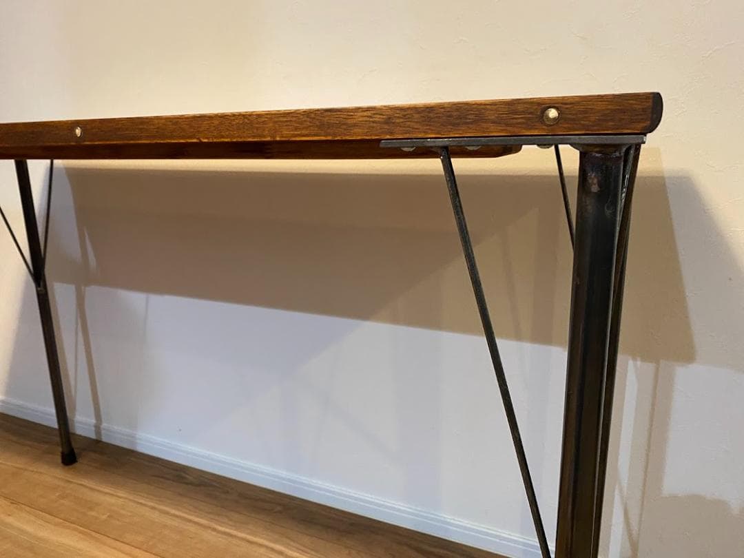 1960s デンマーク製 デスクテーブル 作業台 カスタムアイアンレッグ 仕上済