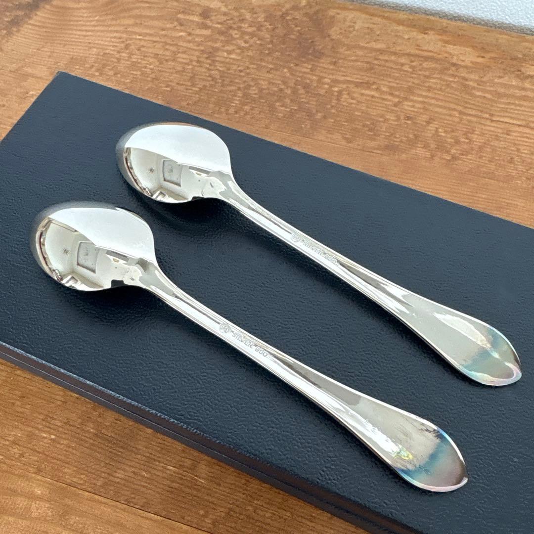 未使用　ラッキーウッド　SILVER950 スプーン2本　純銀製　シルバー950