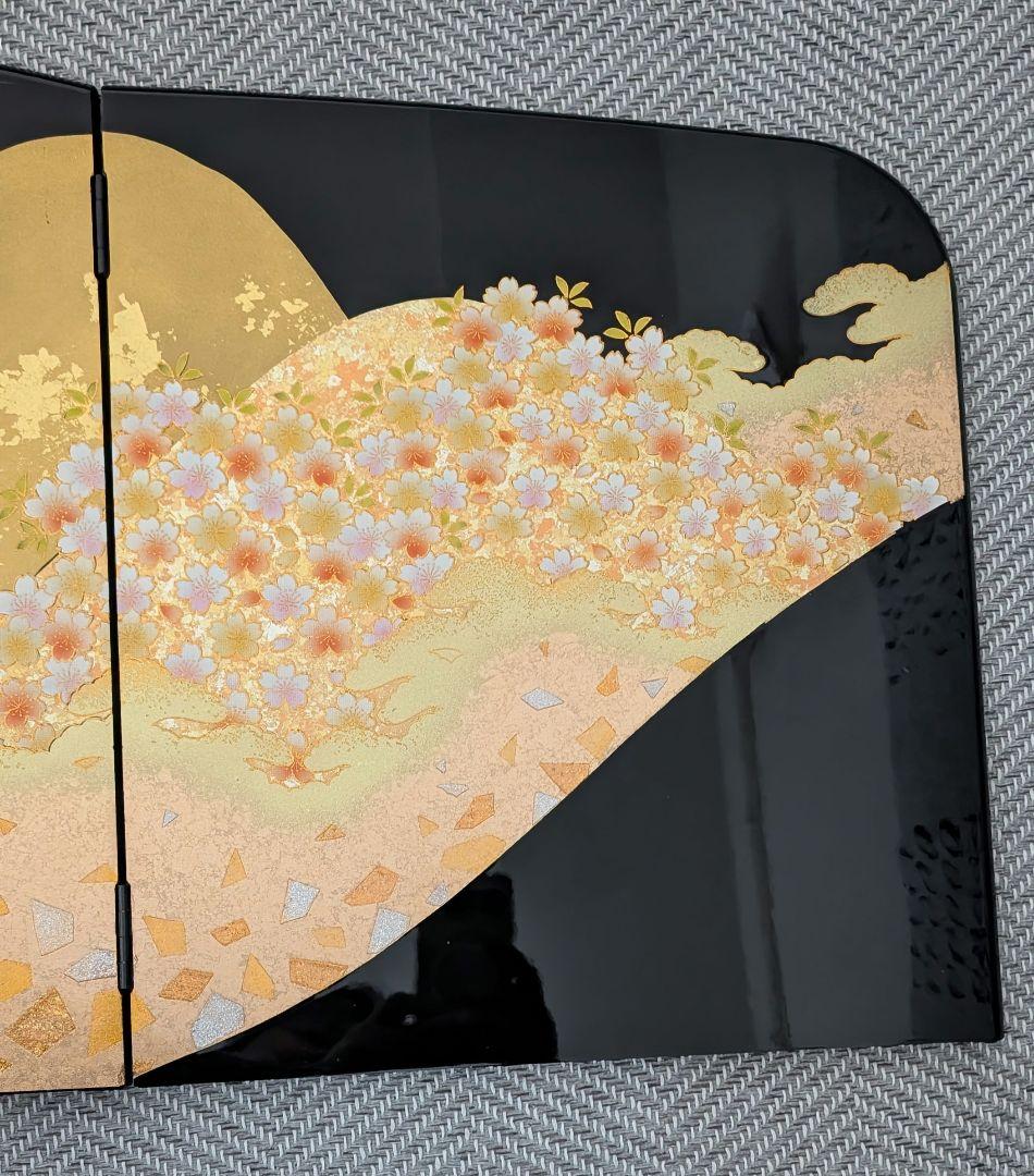 雛飾り】本金彩 関隆 漆塗り 屏風 桜模様 秀月 - メルカリ