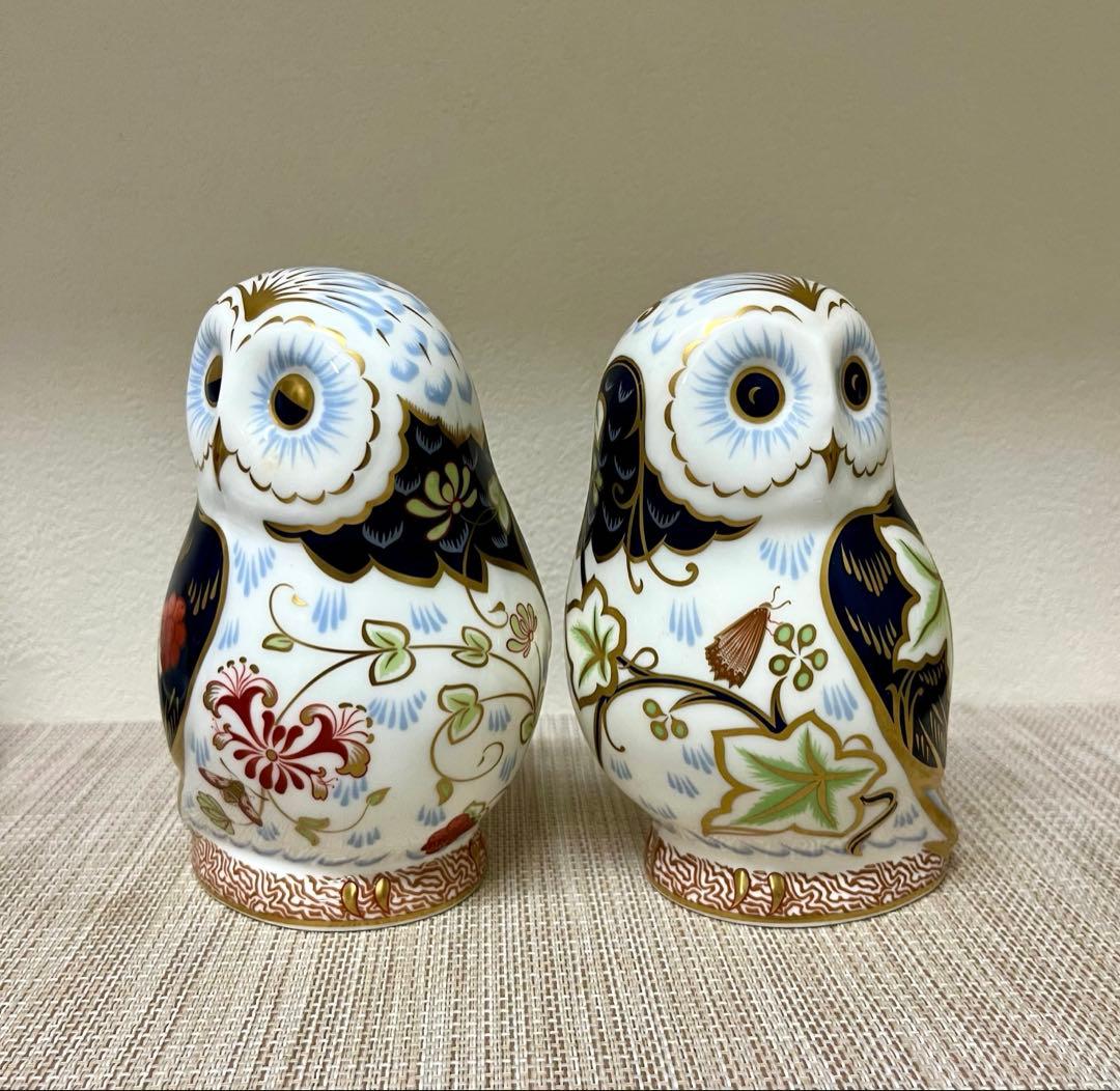 ロイヤルクラウンダービー ペーパーウエイト トワイライト＆デイブレイク オウル