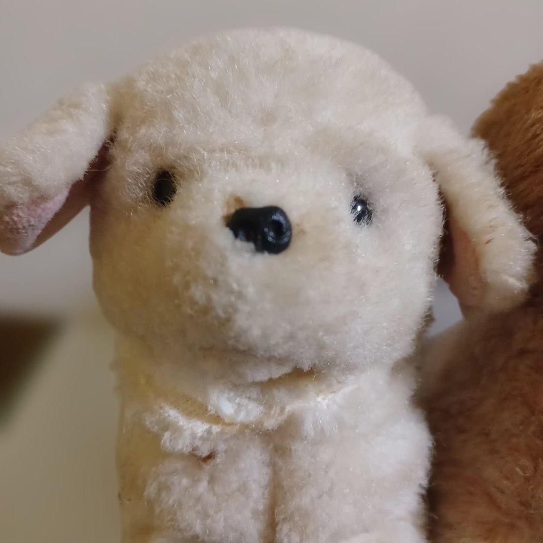 可動式 子犬 ぬいぐるみ 音が鳴る 2つセット 昭和レトロ 当時物