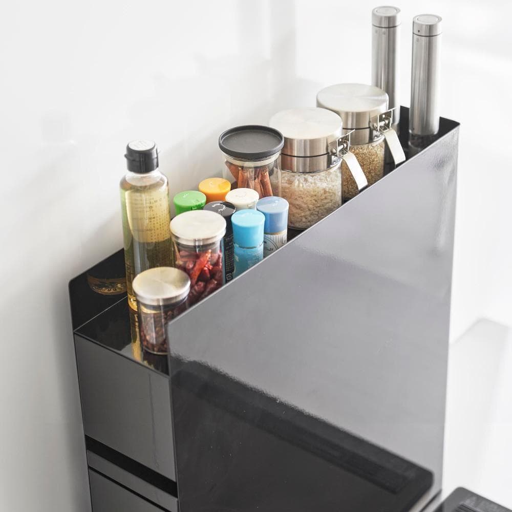 tower 隠せる調味料ラック 2段 ブラック 山崎実業 4335 タワー 黒