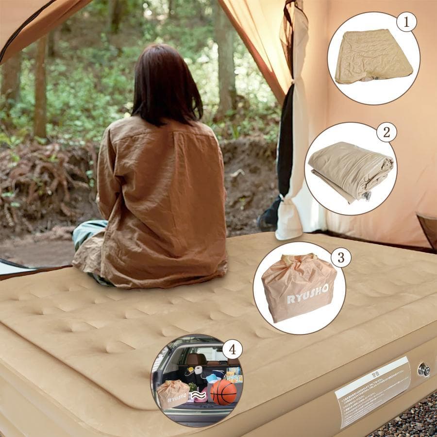 2024リニューアル エアーベッド 折り畳み式 防災用 (ダブル厚さ40cm)