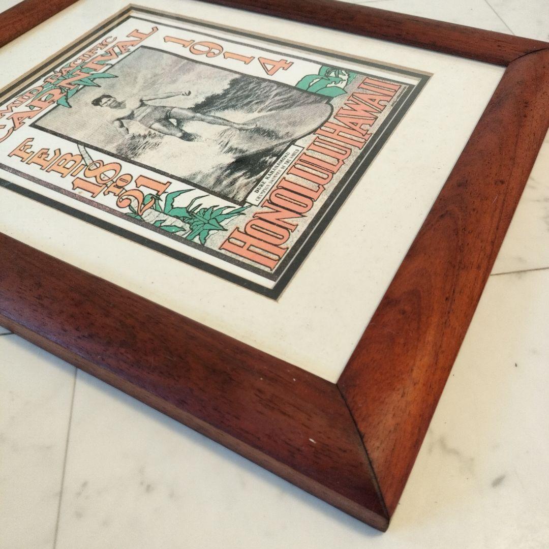 ハワイ【大きい】コアウッド製額縁1990年代当時物④ビンテージ