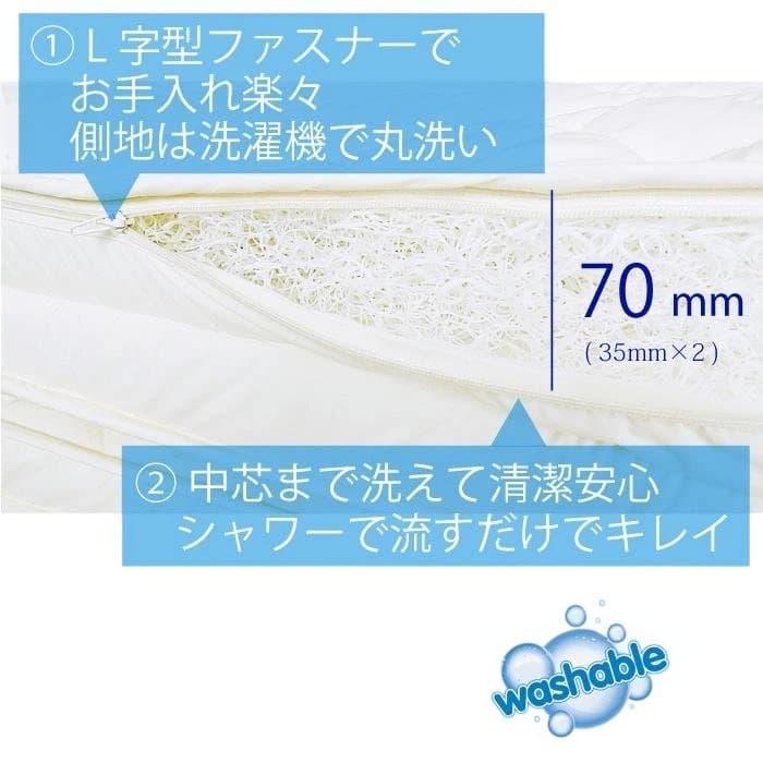 少々難あり　1点もの　エアーマットレス　シングル　三つ折りボア　70mm　02