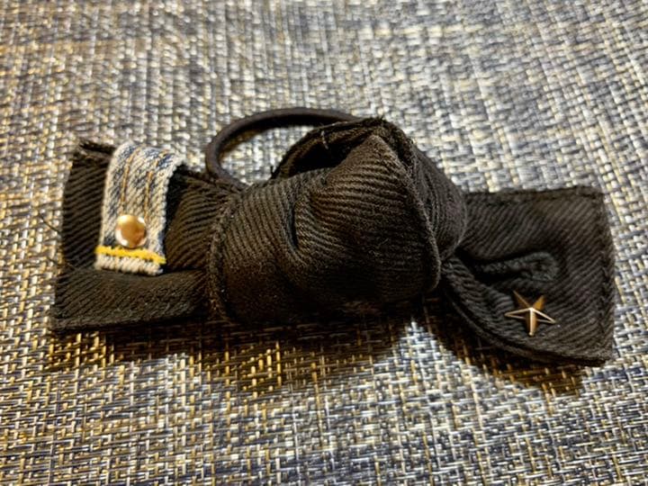 ¨̮デニムリボンのヘアゴムセット　1