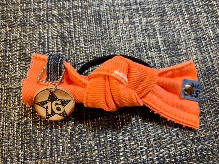 ¨̮デニムリボンのヘアゴムセット　1