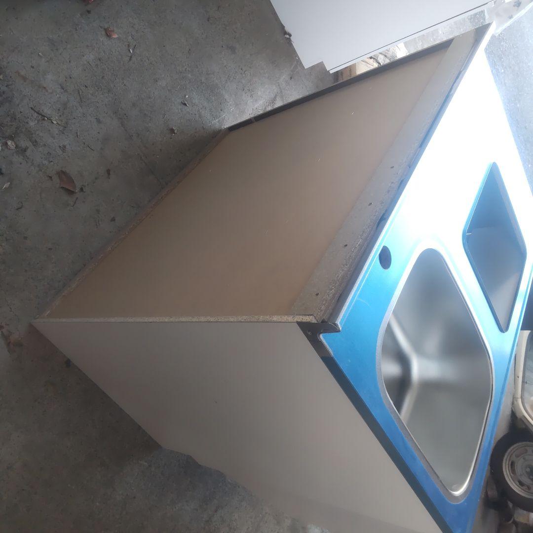 onedo シンク付きキッチンカウンター ホワイト・ブルー