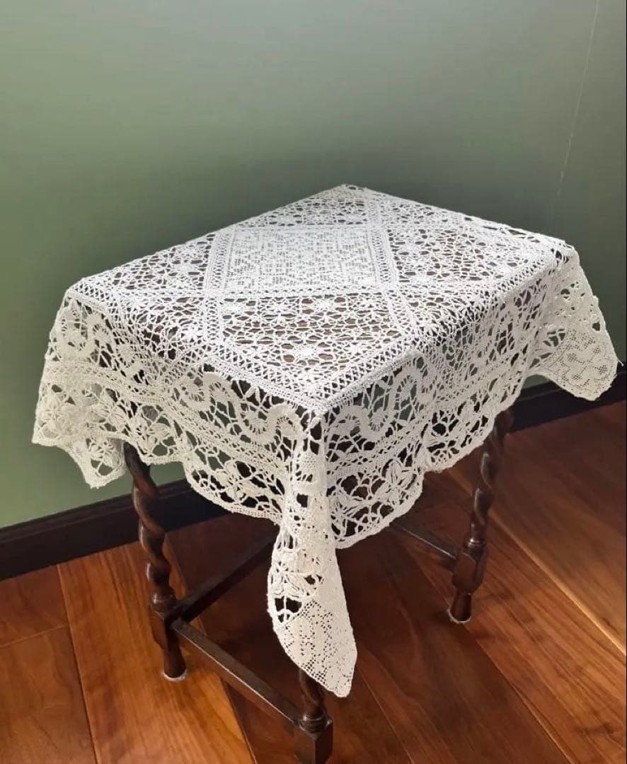 フランス　アンティークリネンテーブルクロス　60×60