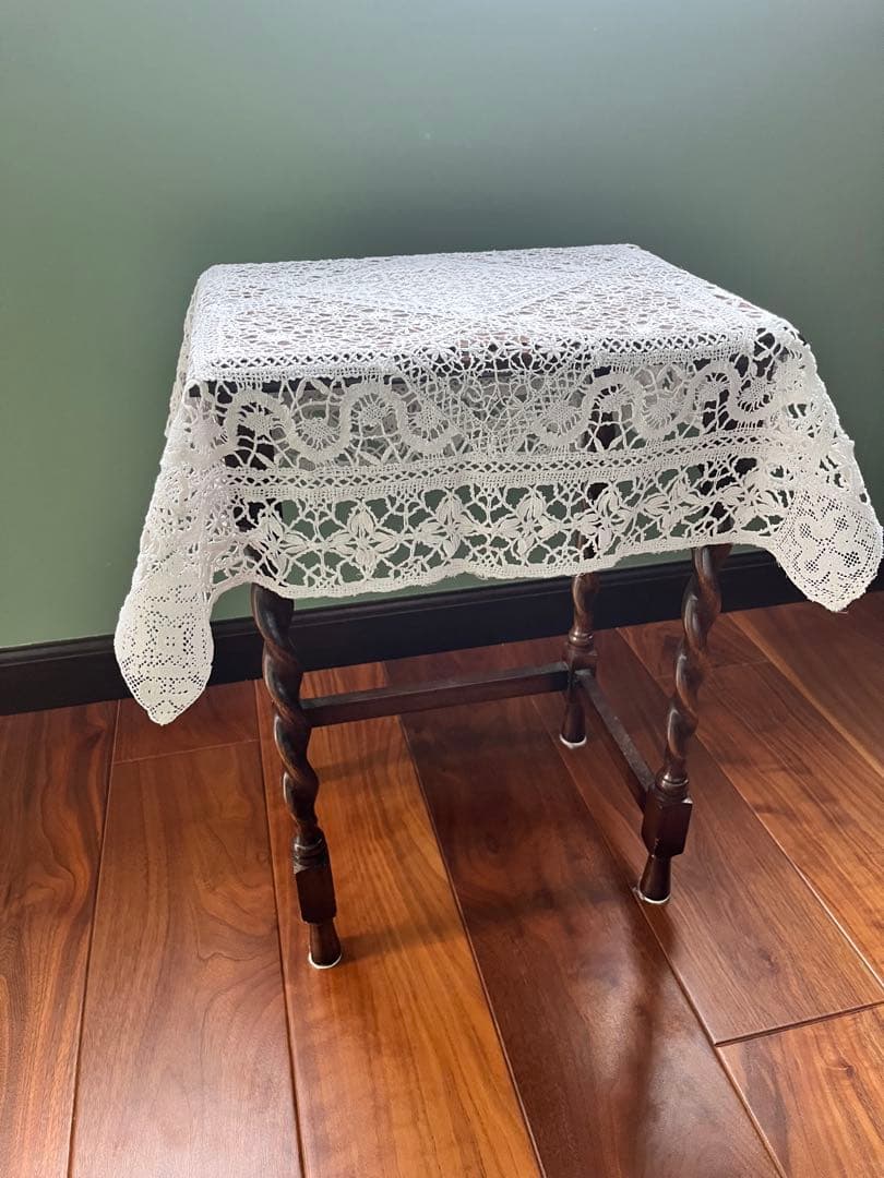 フランス　アンティークリネンテーブルクロス　60×60