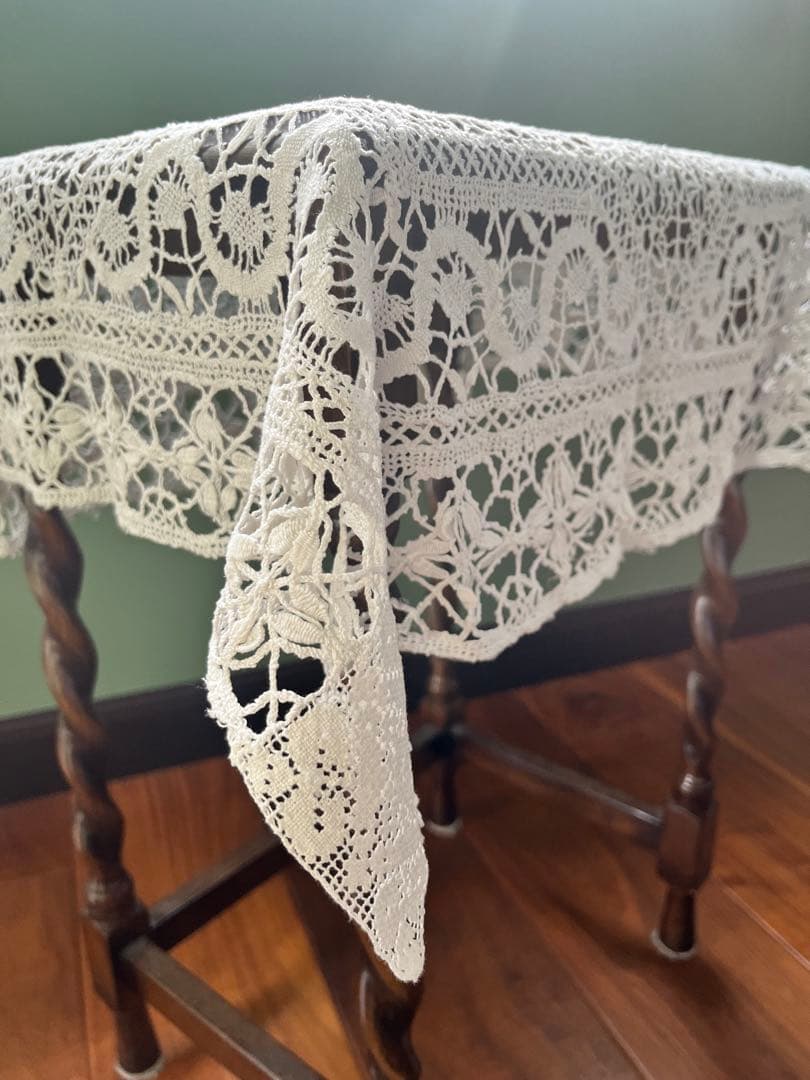 フランス　アンティークリネンテーブルクロス　60×60