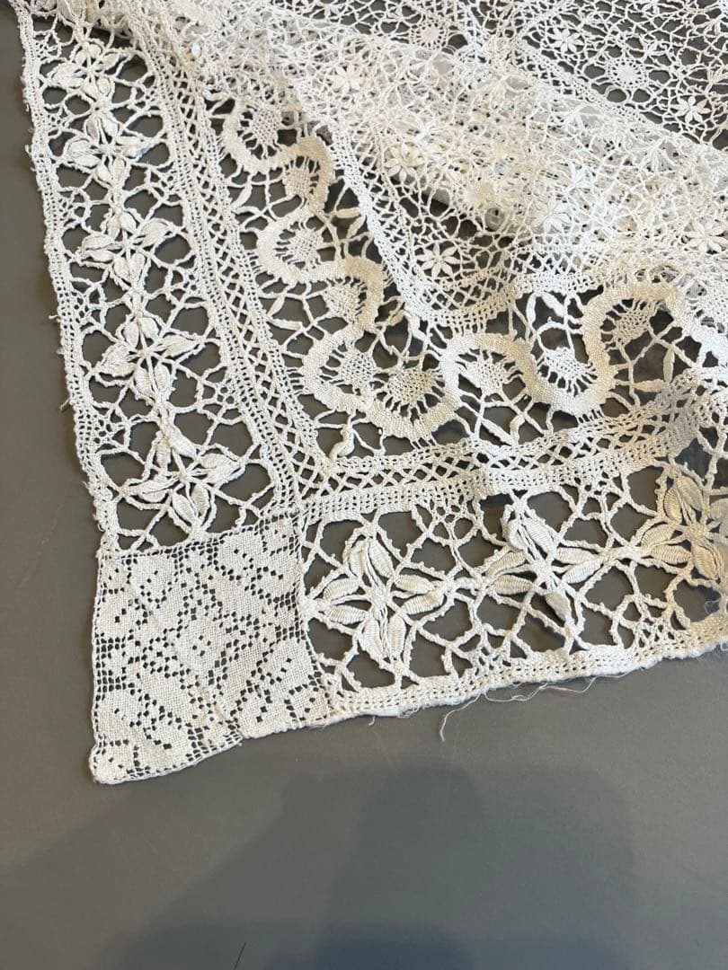 フランス　アンティークリネンテーブルクロス　60×60