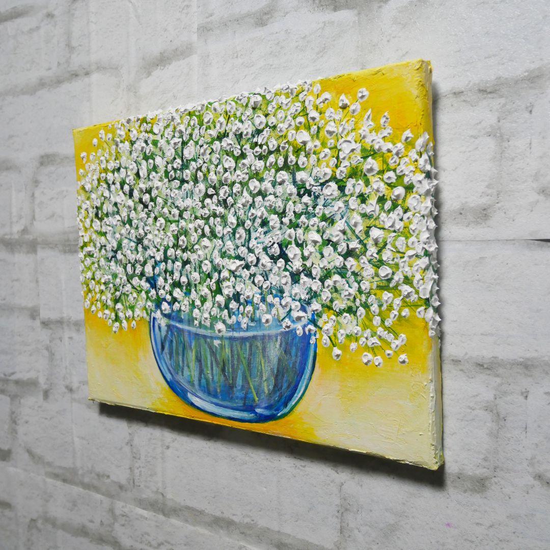 油絵 油彩 油彩画 絵 絵画 【カスミソウ 】