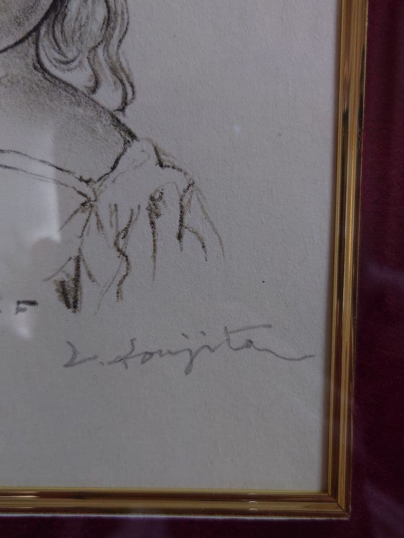 リトグラフ、真作保証】藤田嗣治 少女 直筆サイン、エディションNO入