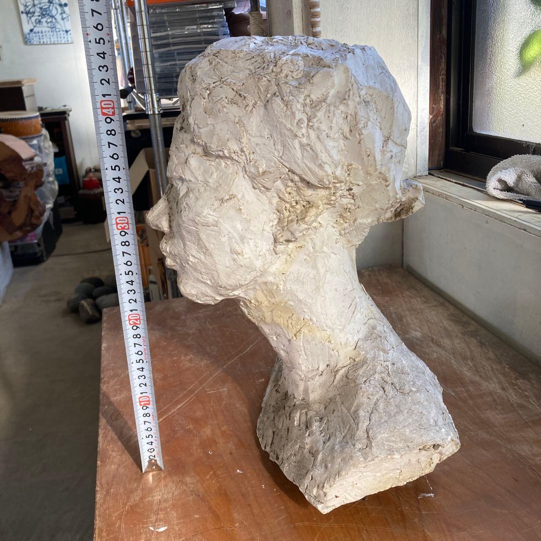 作者サイン無し 古い女性の胸像 彫塑 高さ45cm オブジェ 収集品