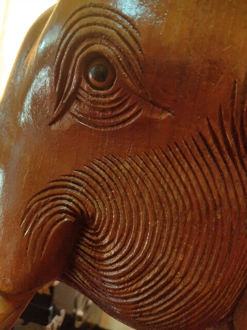 木彫り　巨大　ゾウさん レア