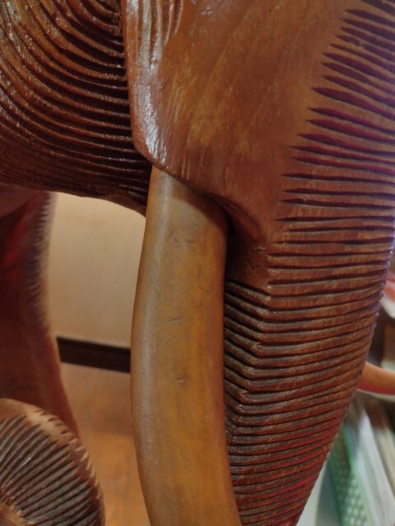 木彫り　巨大　ゾウさん レア