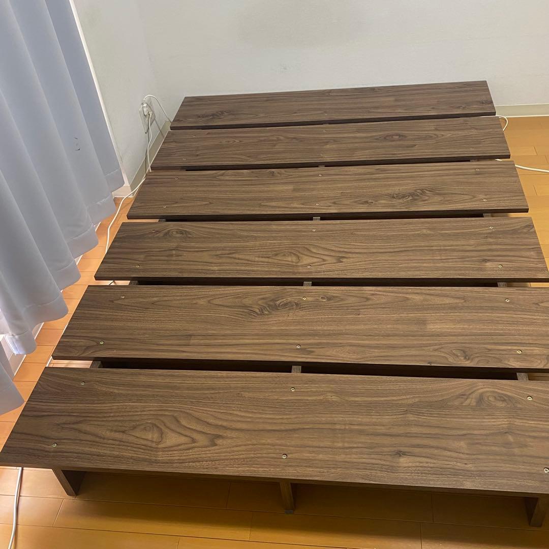 lowya ベッドフレーム　セミダブル　ウォルナット　すのこ