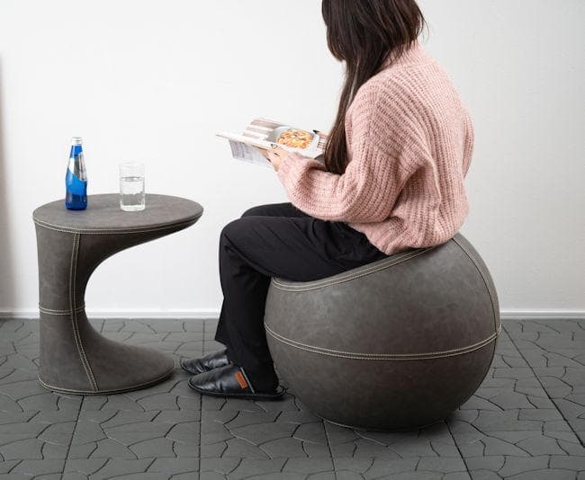 ソフトレザースツール 丸形スツール 椅子 ダイニング リビング合皮（1396）