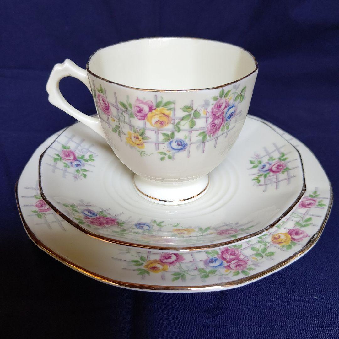 希少 アンティーク 英国タスカン窯トリオ &クリーマーとシュガーポット セット