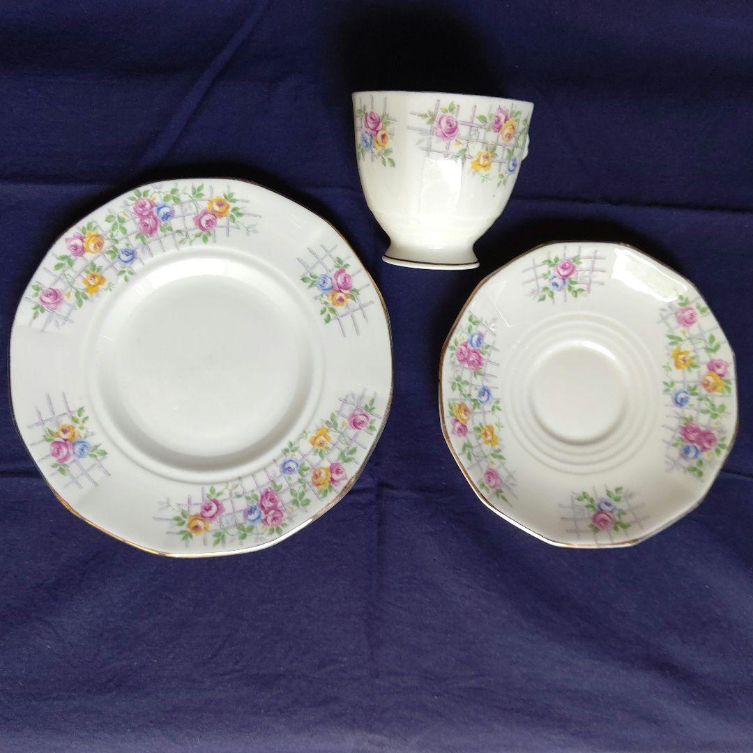 希少 アンティーク 英国タスカン窯トリオ &クリーマーとシュガーポット セット