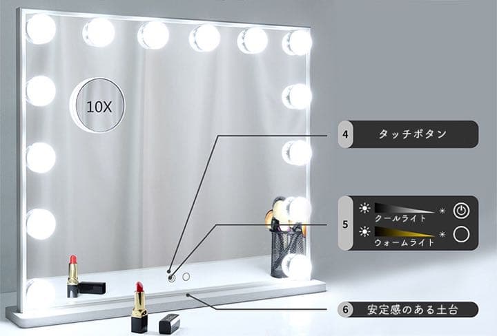 ♡週末セール♡ハリウッドミラー 女優 鏡 卓上 卓上鏡 卓上ミラー LEDライト