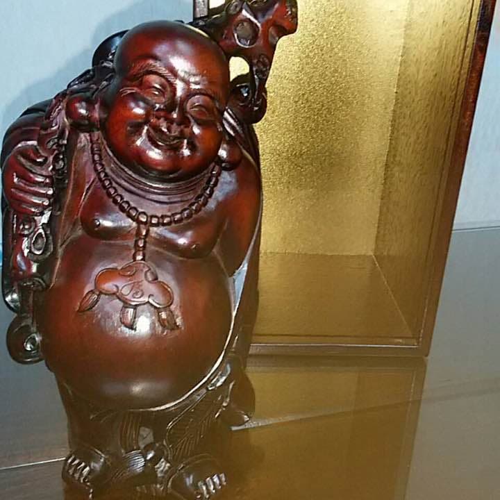 ほてい様 置物 本柘植上彫