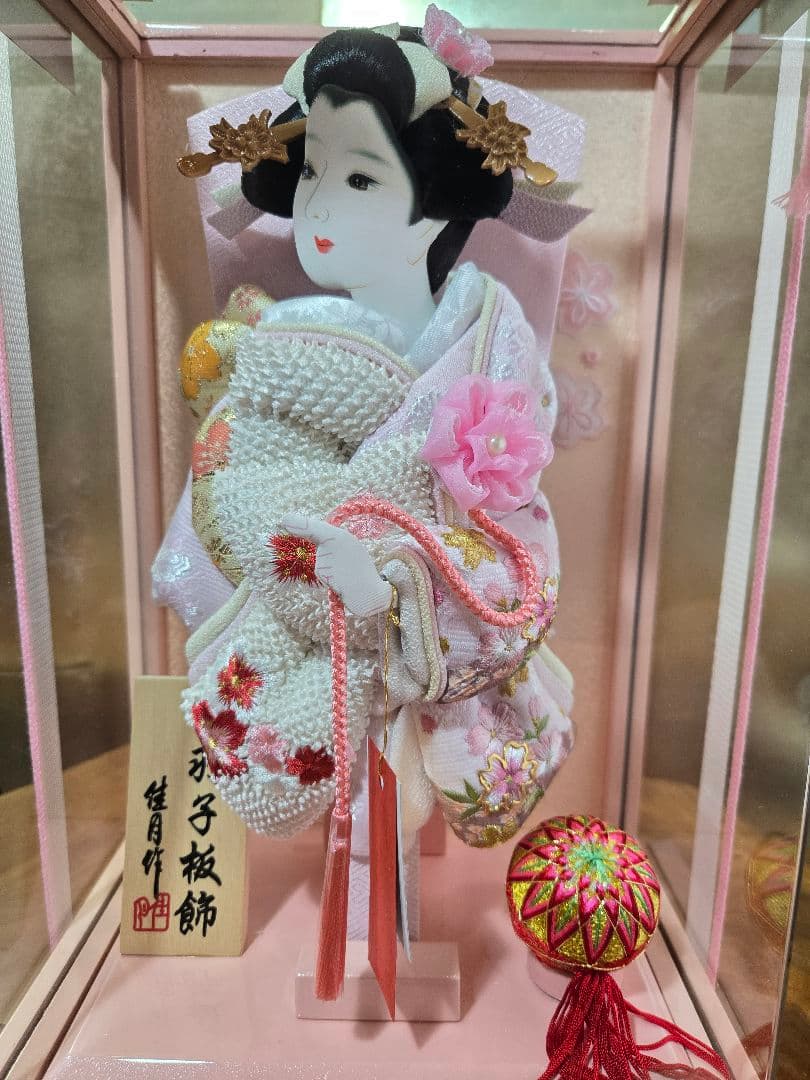 【展示品限り】正月飾り　羽子板　ケース飾り　※閉店セール　H32