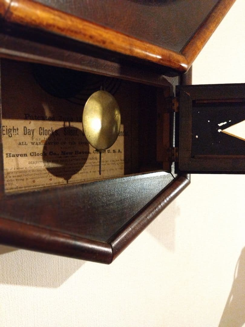 柱時計　整備済み　ニューヘブン　アンティーク　ボンボン時計　精工舎　ユンハンス