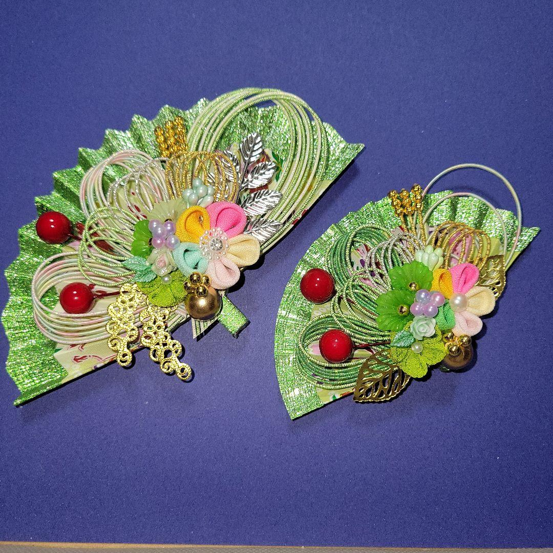 シロ《水引素材》友禅和紙使用扇子