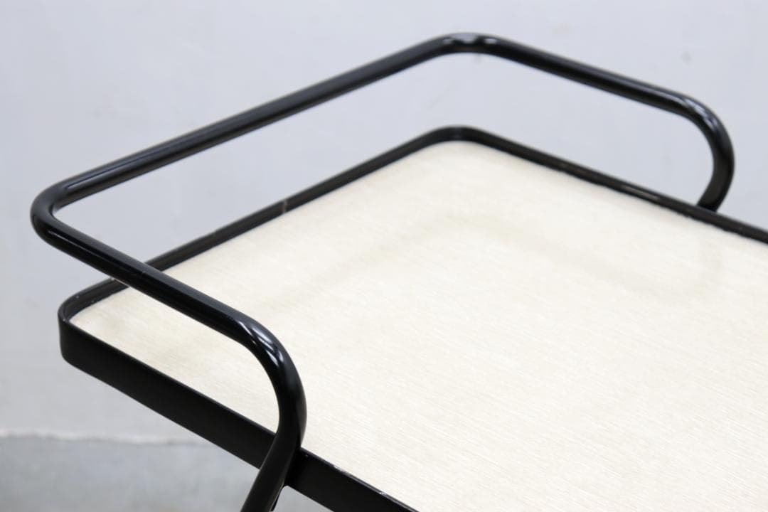 U.S. ヴィンテージ キッチン ワゴン トローリー シェルフ 化粧板 スチール