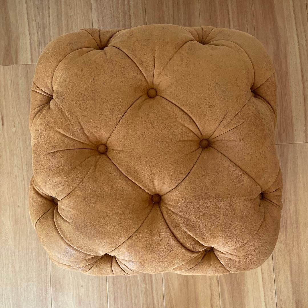 ベージュ タフタスタイル スツール　 正方形