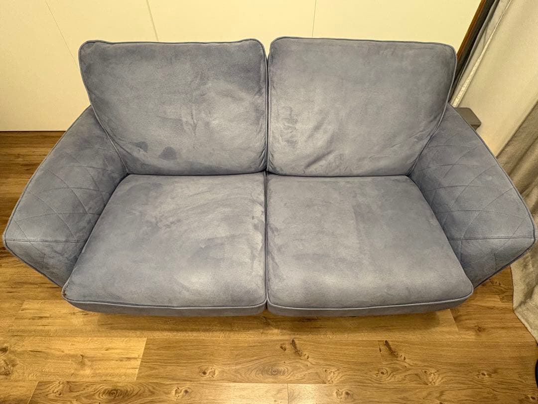 送料込 関家具 クラッシュゲート 2人掛けソファ ヘッドレスト付き