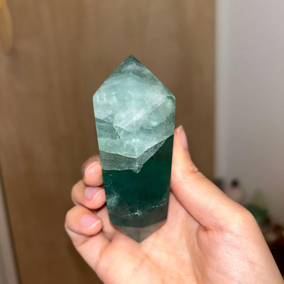 虹がすごい フローライト グリーン 天然石