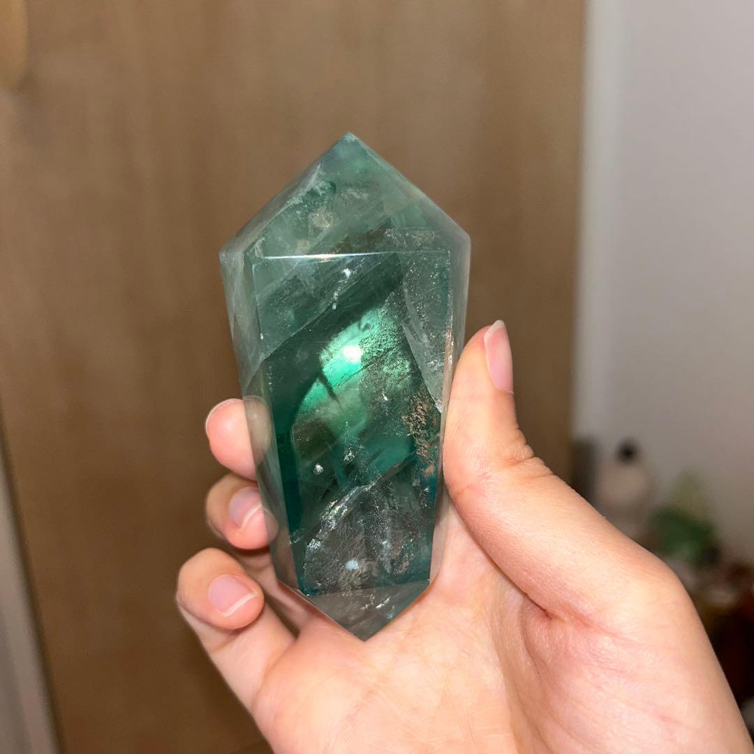 虹がすごい フローライト グリーン 天然石