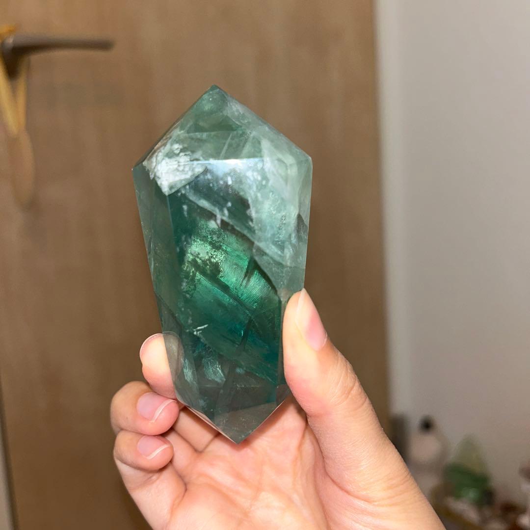 虹がすごい フローライト グリーン 天然石