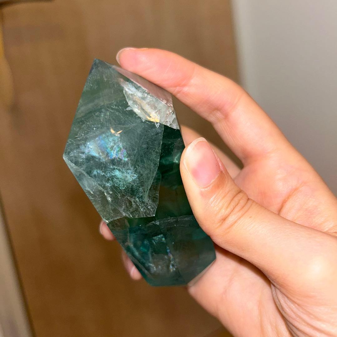 虹がすごい フローライト グリーン 天然石