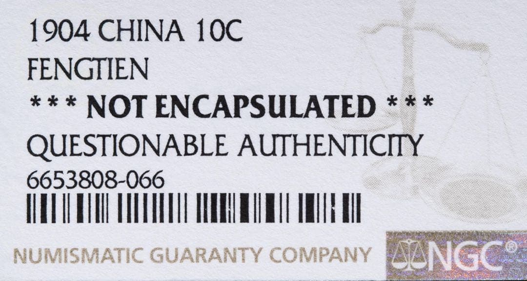 奉天省 Fengtien 光緒元宝 当制銭十文（10Cash） 甲辰（1904）